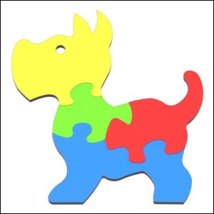 DIY 창작용 3D 퍼즐 강아지(4pcs)